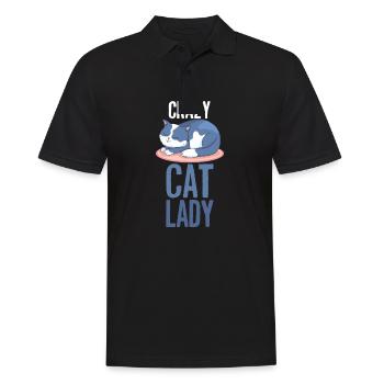 Chat fou chats dame femme - Polo Homme - noir - Devant - Kai (181cm)