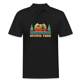 Disc Golf T Shirt Retro dumm Baum Tshirt Disc Go - Männer Poloshirt - Schwarz - Vorne - Kai (181cm)