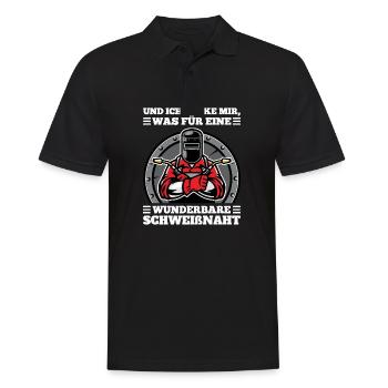 Beruf Schweißer - Schweißen Spruch Geschenk - Männer Poloshirt - Schwarz - Vorne - Kai (181cm)