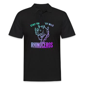 Rhinocéros Afrique Désert Désert Sauvons - Polo Homme - noir - Devant - Kai (181cm)