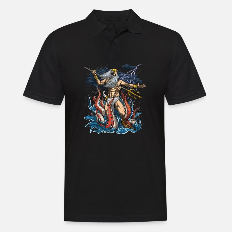 Dio greco Poseidone - Polo da uomo - nero