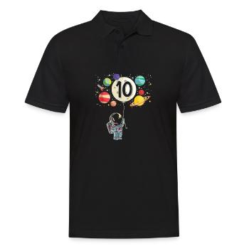 10e anniversaire Happy Birthday Enfant astronaute - Polo Homme - noir - Devant - Kai (181cm)