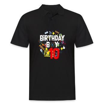 10e anniversaire Happy Birthday Gamer Gamer Jeu - Polo Homme - noir - Devant - Kai (181cm)