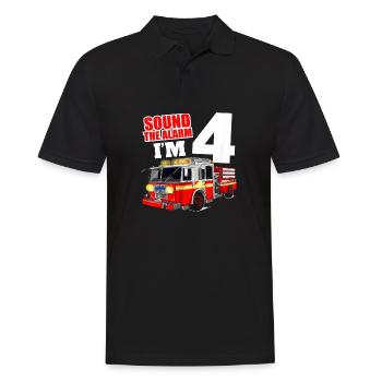4. Geburtstag Happy Birthday Feuerwehr Auto - Männer Poloshirt - Schwarz - Vorne - Kai (181cm)