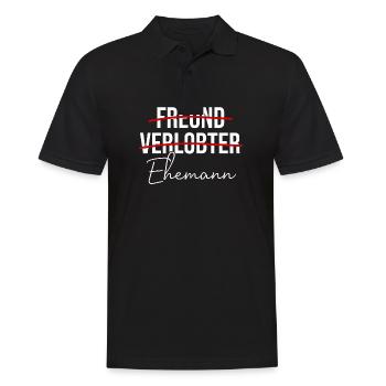 Freund Verlobter Ehemann Hochzeitstag Ehemänner - Männer Poloshirt - Schwarz - Vorne - Kai (181cm)