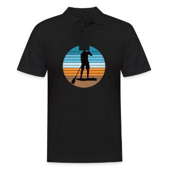 Standup Paddle sportif sur la rivière et la mer - Polo Homme - noir - Devant - Kai (181cm)