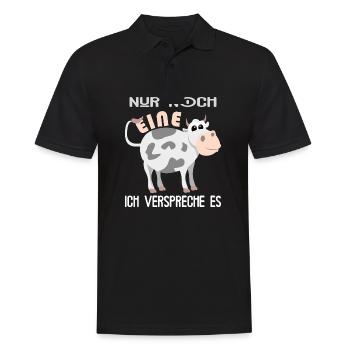 Kuh liebhaber Bauer Kühe Geschenk - Männer Poloshirt - Schwarz - Vorne - Kai (181cm)
