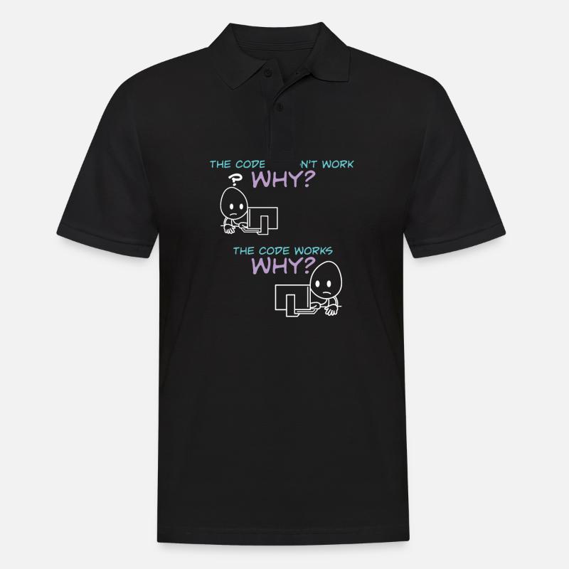 Programmer Code Works Why - Men's Polo Shirt - black