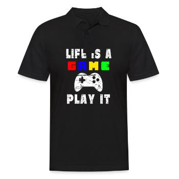 Das Leben Ist Ein Spiel Spielen Sie Es - Männer Poloshirt - Schwarz - Vorne - Kai (181cm)
