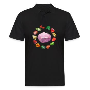 Minéraux Pierre Géologie Collectionneur Géologues minéraux - Polo Homme - noir - Devant - Kai (181cm)