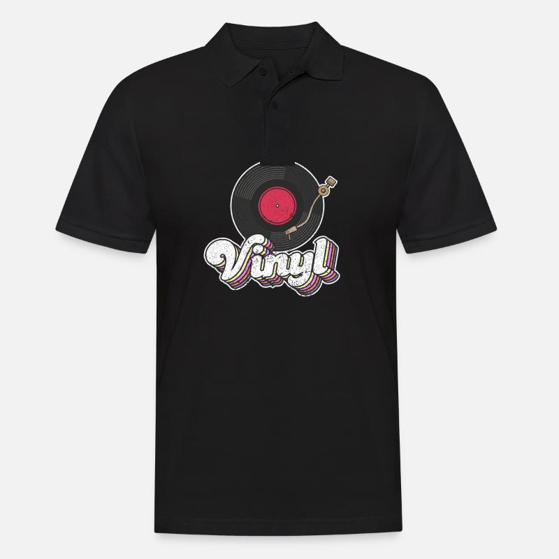 Vinyl Record Turntable Player Lover Cute - Männer Poloshirt - Schwarz