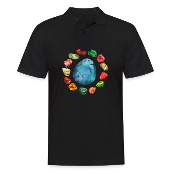 Minéraux Pierre Géologie Collectionneur Géologues minéraux - Polo Homme - noir - Devant - Kai (181cm)