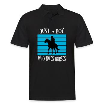 Only a boy who loves horses - Men's Polo Shirt - black - Front - Kai (181cm)