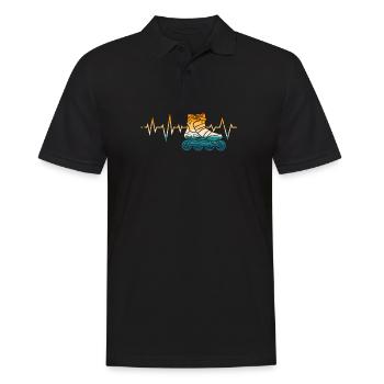 Roller Skating, Roller Skate Motif, Girls, Kids - Men's Polo Shirt - black - Front - Kai (181cm)