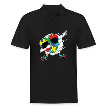 Autism Autistic Asberger Autism Awareness Puzzle - Men's Polo Shirt - black - Front - Kai (181cm)