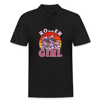 Roller Skating, Roller Skate Motif, Girls, Kids - Men's Polo Shirt - black - Front - Kai (181cm)