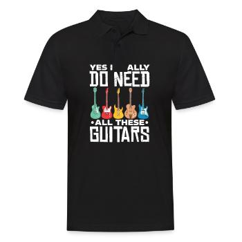 Gitarren - Männer Poloshirt - Schwarz - Vorne - Kai (181cm)