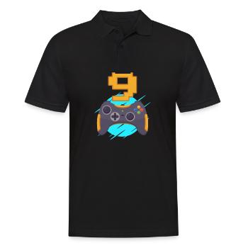 Kids 9th Birthday Gamer PC Console Zocker - Men's Polo Shirt - black - Front - Kai (181cm)