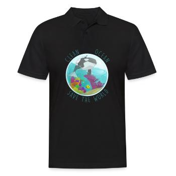 safe the ocean erde animal turtle nachhaltig - Männer Poloshirt - Schwarz - Vorne - Kai (181cm)