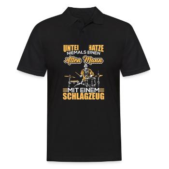 Schlagzeug Schlagzeuger Schlagzeug Sticks Musik - Männer Poloshirt - Schwarz - Vorne - Kai (181cm)