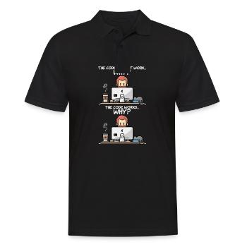 Programming - Men's Polo Shirt - black - Front - Kai (181cm)