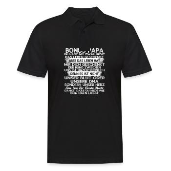 Stiefpapa Bonus Papa Vatertag Stiefvater Männertag - Männer Poloshirt - Schwarz - Vorne - Kai (181cm)
