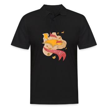 Fliegendes Eichhörnchen Gleithörnchen Flughörnchen - Männer Poloshirt - Schwarz - Vorne - Kai (181cm)
