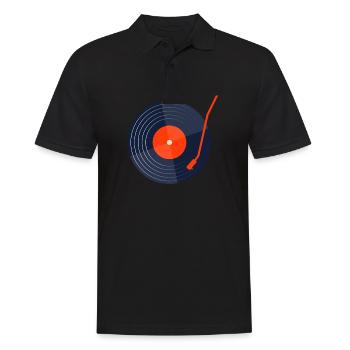 Rétro Vinyle Disque vintage - Polo Homme - noir - Devant - Kai (181cm)