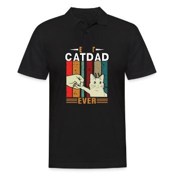 MEILLEUR PÈRE DE CHAT JAMAIS Katen Papa Vatertag Geschenk - Polo Homme - noir - Devant - Kai (181cm)