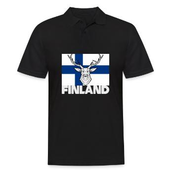 Helsinki Finlande Souvenir Rentier Cadeau - Polo Homme - noir - Devant - Kai (181cm)