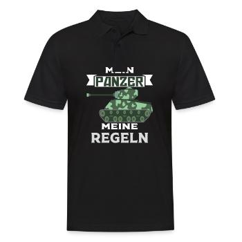 Panzer Panzerfahrer Soldat Geschenk - Männer Poloshirt - Schwarz - Vorne - Kai (181cm)