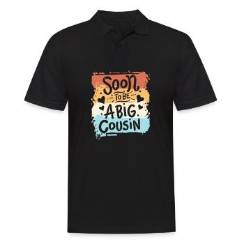 Grand cousin cousin famille naissance cadeau - Polo Homme - noir - Devant - Kai (181cm)