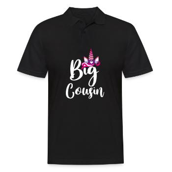 Grand cousin cousin famille naissance cadeau - Polo Homme - noir - Devant - Kai (181cm)