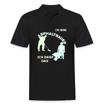 Ich bin Asphaltbauer, ich darf das! - Männer Poloshirt - Schwarz - Vorne - Kai (181cm)
