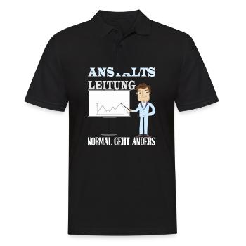 Anstaltsleitung normal geht anders - Männer Poloshirt - Schwarz - Vorne - Kai (181cm)