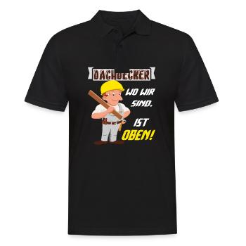 Dachdecker Dachdeckermeister Dachdecken - Männer Poloshirt - Schwarz - Vorne - Kai (181cm)