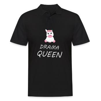 Einhorn Unicorn Drama Queen witziges Geschenk - Männer Poloshirt - Schwarz - Vorne - Kai (181cm)