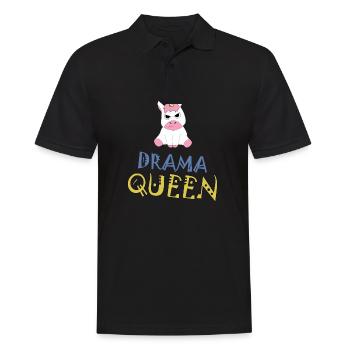 Einhorn Unicorn Drama Queen witziges Geschenk - Männer Poloshirt - Schwarz - Vorne - Kai (181cm)