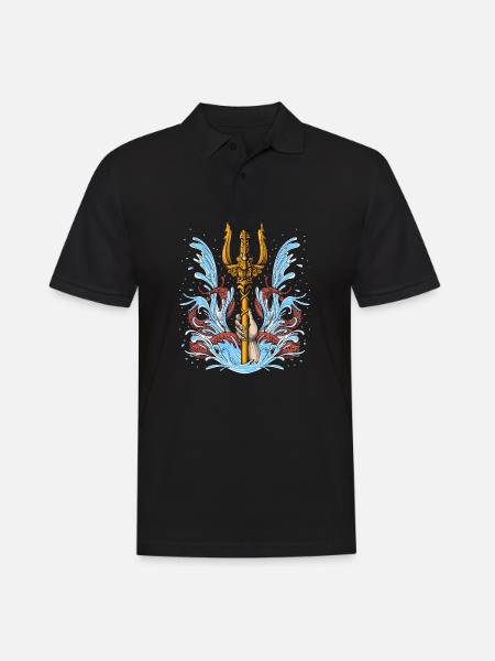 Poseidon Trident - Männer Poloshirt - Schwarz