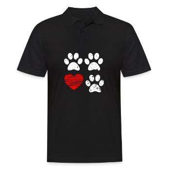 chien chien amour chien propriétaire animal cadeau - Polo Homme - noir - Devant - Kai (181cm)