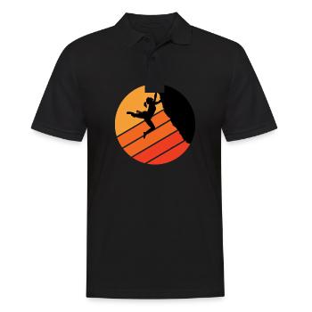 climbing bouldering rock climbing mountain sports - Men's Polo Shirt - black - Front - Kai (181cm)