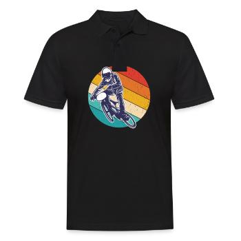 Bmx coureur Vintage Retro Hobby Vélo - Polo Homme - noir - Devant - Kai (181cm)