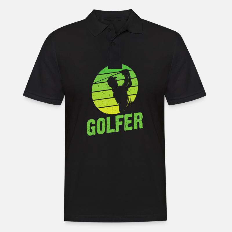 Golf Golfer Golfplatz Geschenk - Männer Poloshirt - Schwarz