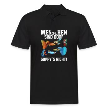 Menschen Fische Guppy Aquarium - Männer Poloshirt - Schwarz - Vorne - Kai (181cm)