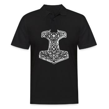 Yggdrasil Weltenbaum Mjölnir Nordisch - Männer Poloshirt - Schwarz - Vorne - Kai (181cm)
