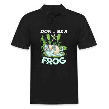 Sei Kein Frosch - Männer Poloshirt - Schwarz - Vorne - Kai (181cm)