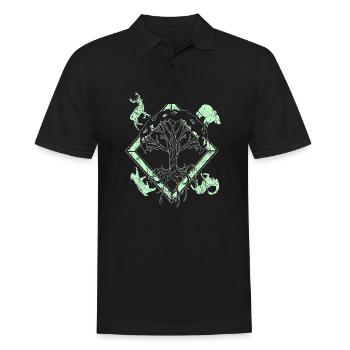 Yggdrasil World Tree World Ash Nordic - Men's Polo Shirt - black - Front - Kai (181cm)
