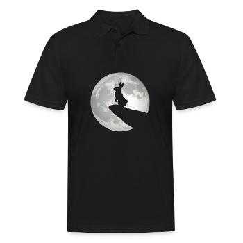 Beau lapin lapin Kanickel dans le cadeau de lumière de lune - Polo Homme - noir - Devant - Kai (181cm)