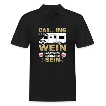 Camping Weinliebhaber Camper Wohnmobil Campen Wein - Männer Poloshirt - Schwarz - Vorne - Kai (181cm)