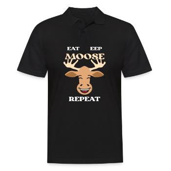 Elch Elche Hirsch Rentier Waldtier geschenk - Männer Poloshirt - Schwarz - Vorne - Kai (181cm)